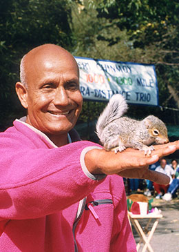 Sri Chinmoy running on track